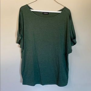 Olive Cold Shoulder Blouse